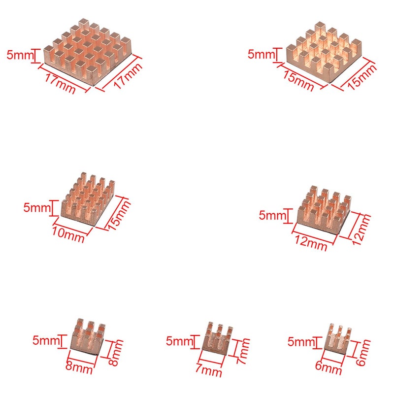 ZDE 20PCS Pure Copper Heatsinks CPU Cooler Heatsinks with Strong Thermal Conductivity Great Heat Dissipation Compatible with Raspberry Pi 5/Raspberry Pi 4 Model B - Image 3